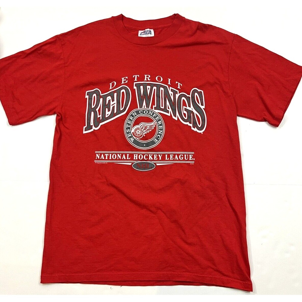 Vintage Detroit Red Wings NHL CSA Graphic Tee T-Shirt Red‎ Mens Large